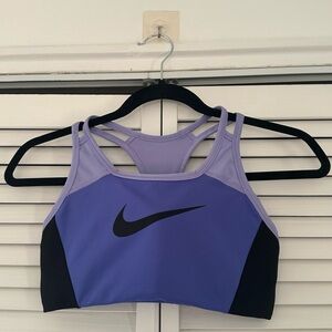 Nike Women's Lavender and Black Sports Bra